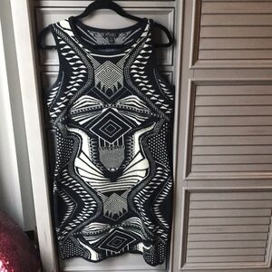 Black and gold sweater dress size large by Thalia